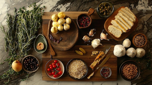 Składniki na drewnianym stole